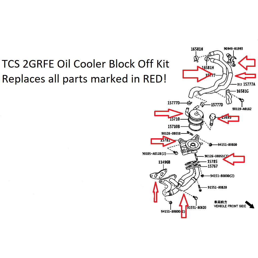 2GRFE Oil Cooler Block Off Kit – TCS Motorsports